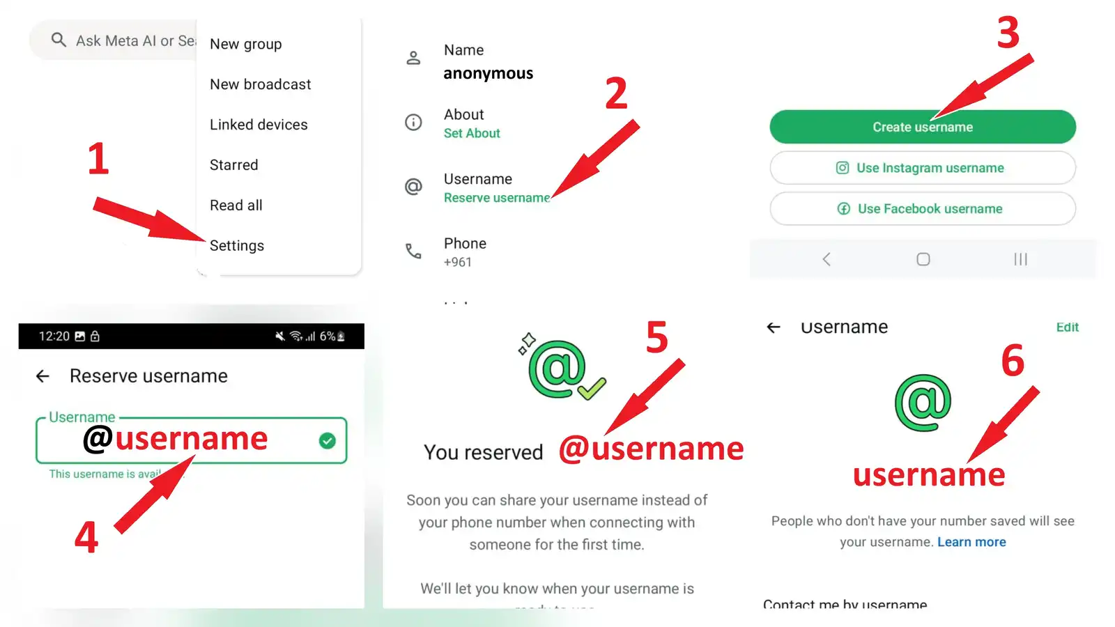 حجز اسم المستخدم في واتساب خطوة بخطوة