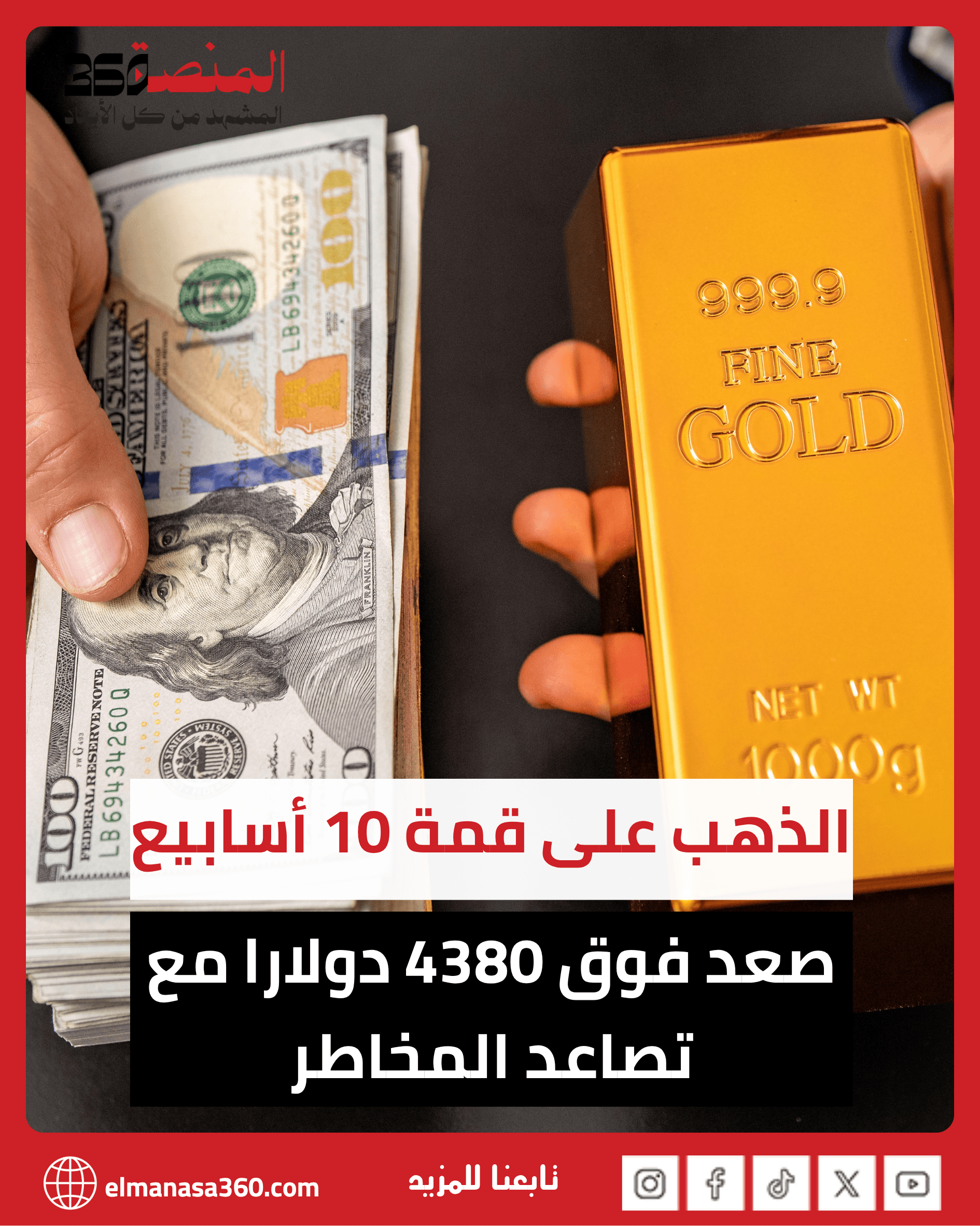 سعر الذهب على قمة 10 اسابيع