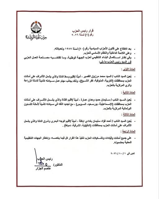 حزب الجبهة الوطنية والصعيد.. تساؤلات مشروعة حول الغائب في خريطة التعيينات