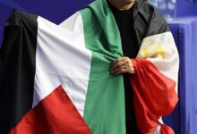 حسام حسن وعلم فلسطين
