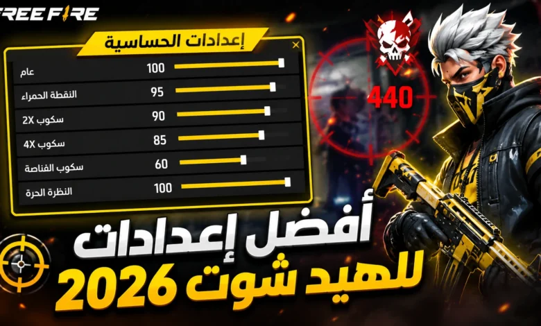أفضل حساسية فري فاير 2026 للهيدشوت وضبط إعدادات التصويب